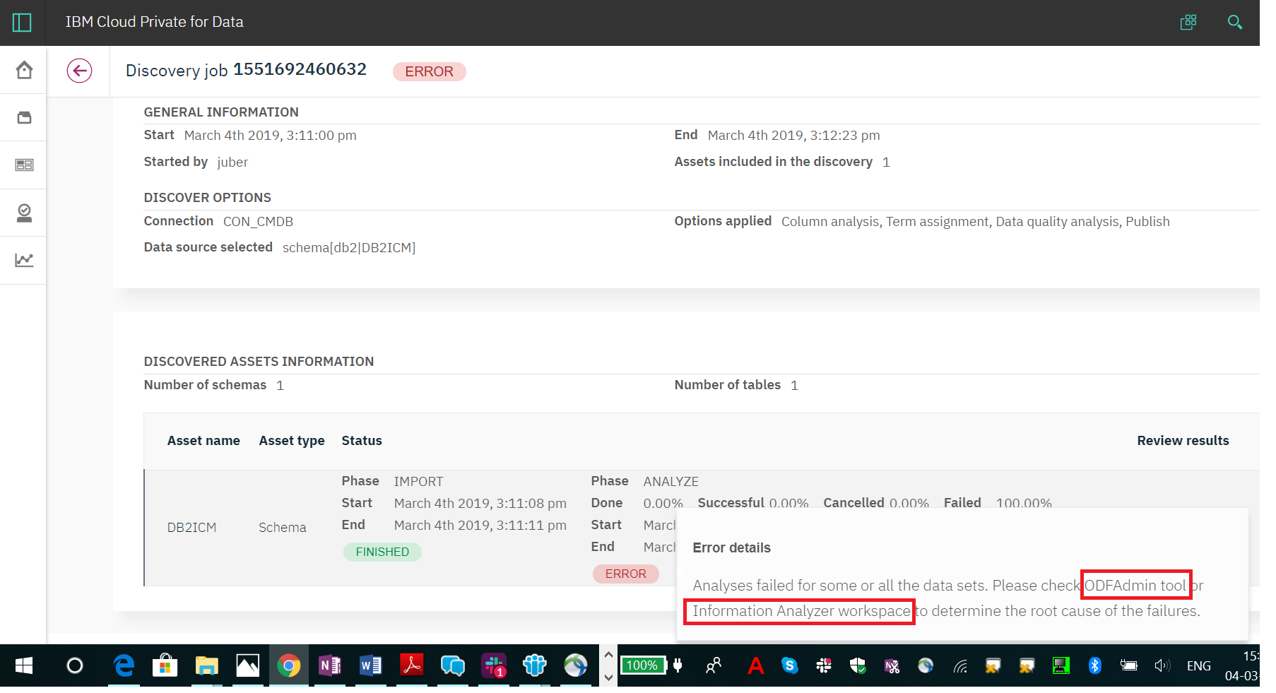 Error in Analyzing Asset